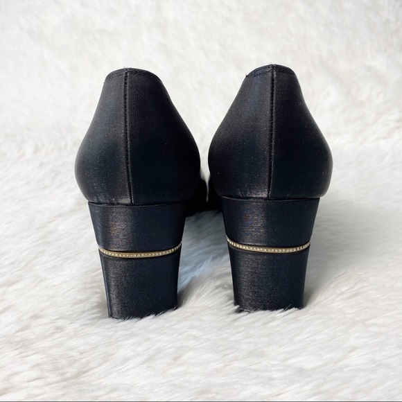 Salvatore Ferragamo Vintage Nero Square Cranny Block Heels Women's Size 8.5B - Picture 9 of 12